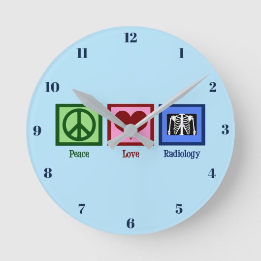 Radiologe Peace Liebe Radiology X-Ray Labrador Tec Runde Wanduhr (Vorderseite)