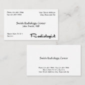 Radiologe Radiology Business Card Visitenkarte (Vorne/Hinten)