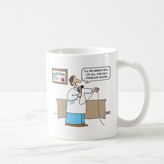 Radiologe Sings Karaoke Cartoon Funny Mug Kaffeetasse (Rechts)