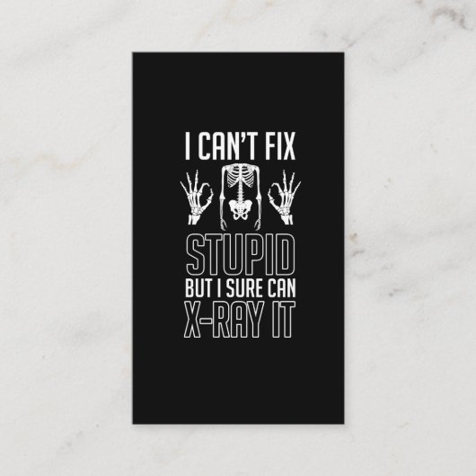 Radiologe Skeleton X-Ray Techniker Radiologie Visitenkarte (Vorderseite)