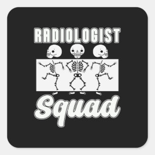Radiologe Squad Radiology Ray Krass Tech Xray Quadratischer Aufkleber