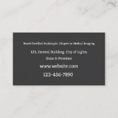 Radiologe Visitenkarte (Rückseite)