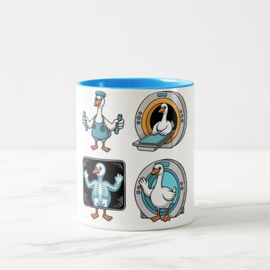 Radiologic Technologist Silly Goose , Funny X-Ray Zweifarbige Tasse (Mittel)