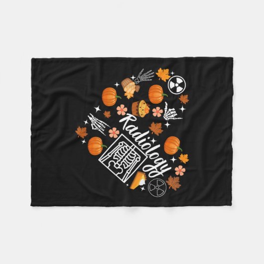 Radiologie Fall Herz Xray Tech Autumn Pumpkin als Fleecedecke (Vorderseite (Horizontal))