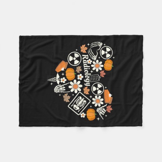 Radiologie Fall Herz Xray Tech Autumn Pumpkin als Fleecedecke (Vorderseite (Horizontal))
