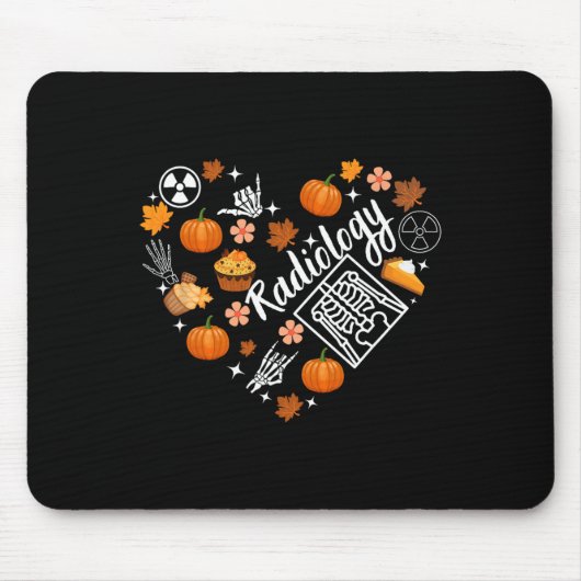 Radiologie Fall Herz Xray Tech Autumn Pumpkin als Mousepad (Vorne)