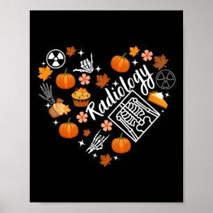 Radiologie Fall Herz Xray Tech Autumn Pumpkin als Poster