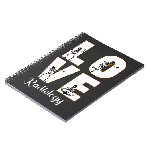 Radiologie Liebe Radiologe Skeleton XRay Notizblock (Linke Seite)