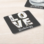 Radiologie Liebe Radiologe Skeleton XRay Rechteckiger Pappuntersetzer (angewinkelt)