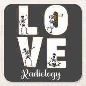 Radiologie Liebe Radiologe Skeleton XRay Rechteckiger Pappuntersetzer (Vorderseite)