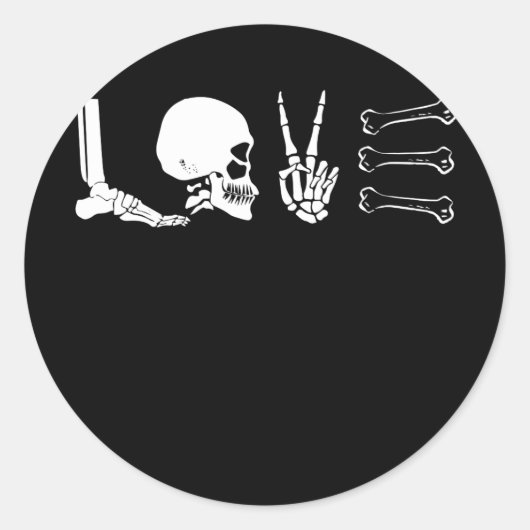 Radiologie Life Liebe Skeletton Knochen Worte Runder Aufkleber (Vorderseite)