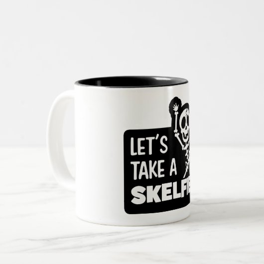 Radiologie Pun nehmen wir eine Skelfie-Tasse Zweifarbige Tasse (Vorderseite Links)