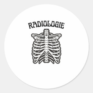 Radiologie-Rippenkäfig-Skelett-Illustration Runder Aufkleber