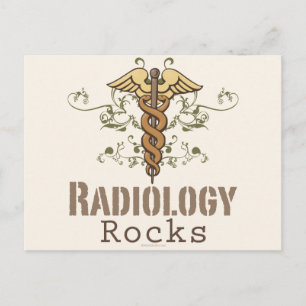 Radiologie Rocks Caduceus Postcard Postkarte