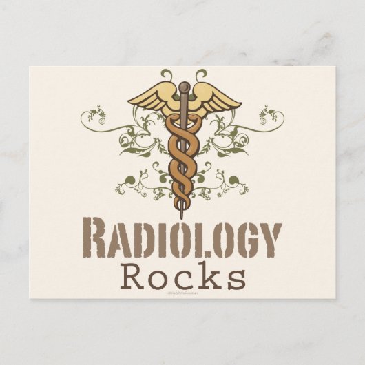 Radiologie Rocks Caduceus Postcard Postkarte (Vorderseite)