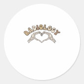 Radiologie Skeleton Heart Hands Classic Runder Aufkleber (Vorderseite)