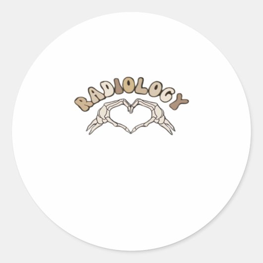 Radiologie Skeleton Heart Hands Classic Runder Aufkleber (Vorderseite)