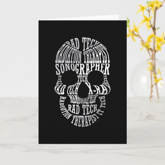 Radiologie Tech Krass Tech Skull Technologist Xray Karte (Gelbe Blume)