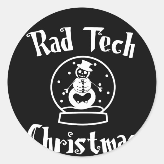 Radiologie Tech Snow Globe Weihnachten Runder Aufkleber (Vorderseite)