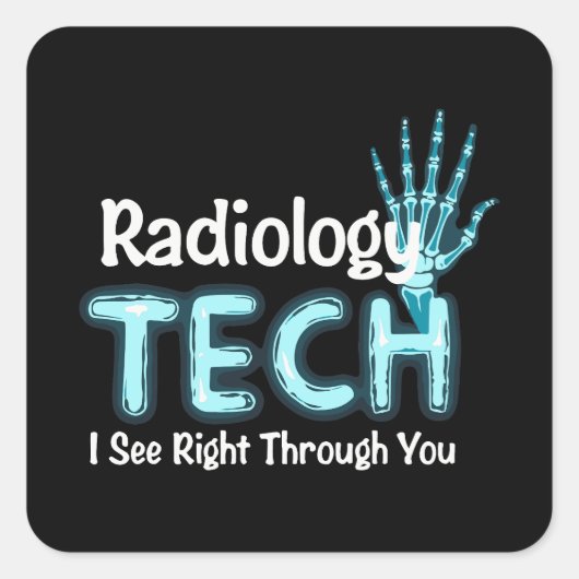 Radiologie Tech Spaß X Ray Quadratischer Aufkleber (Vorderseite)