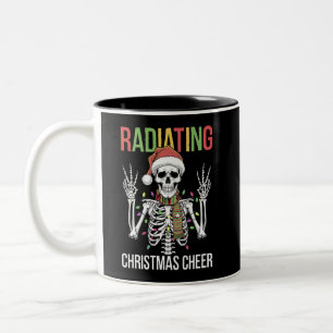 Radiologie-Weihnachten Santa Skelett-Röntgenassist Zweifarbige Tasse