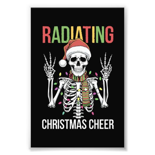 Radiologie Weihnachten Weihnachtsmann Skeleton Xra Fotodruck (Vorne)