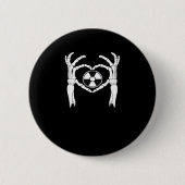 Radiologie X-Ray Tech Heart Shaped Skeleton Hands Button (Vorderseite)