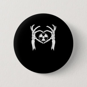 Radiologie X-Ray Tech Heart Shaped Skeleton Hands  Button