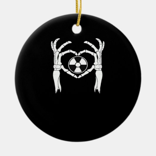 Radiologie X-Ray Tech Heart Shaped Skeleton Hands  Keramik Ornament (Vorne)