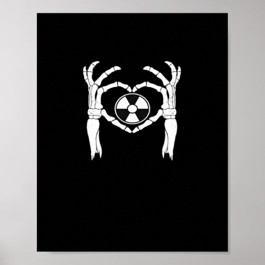 Radiologie X-Ray Tech Heart Shaped Skeleton Hands  Poster (Vorne)
