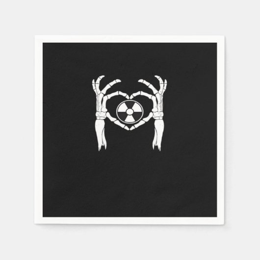 Radiologie X-Ray Tech Heart Shaped Skeleton Hands  Serviette (Vorderseite)