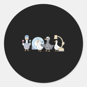 Radiologiker Krass Tech Goose Minimalistisch Runder Aufkleber