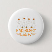 Radiology Crew Dancing Skeleton Pumpkin Fun Hallow Button (Vorderseite)