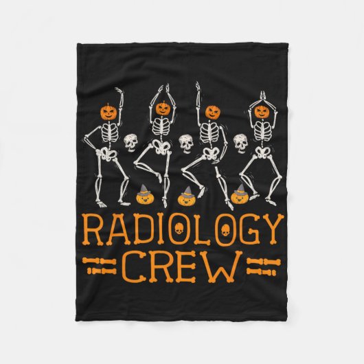 Radiology Crew Dancing Skeleton Pumpkin Fun Hallow Fleecedecke (Vorderseite)