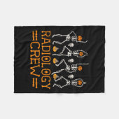 Radiology Crew Dancing Skeleton Pumpkin Fun Hallow Fleecedecke (Vorderseite (Horizontal))