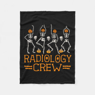 Radiology Crew Dancing Skeleton Pumpkin Fun Hallow Fleecedecke