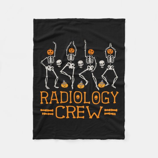 Radiology Crew Dancing Skeleton Pumpkin Fun Hallow Fleecedecke (Vorderseite)