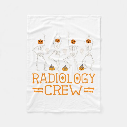 Radiology Crew Dancing Skeleton Pumpkin Fun Hallow Fleecedecke (Vorderseite)