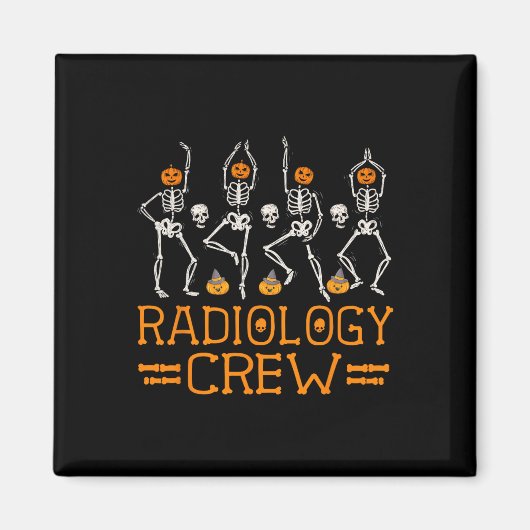 Radiology Crew Dancing Skeleton Pumpkin Fun Hallow Magnet (Vorne)