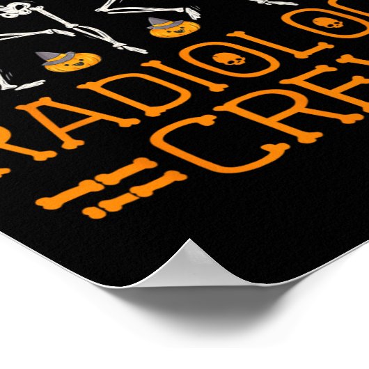 Radiology Crew Dancing Skeleton Pumpkin Fun Hallow Poster (Ecke)