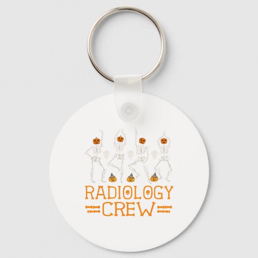 Radiology Crew Dancing Skeleton Pumpkin Fun Hallow Schlüsselanhänger (Vorderseite)