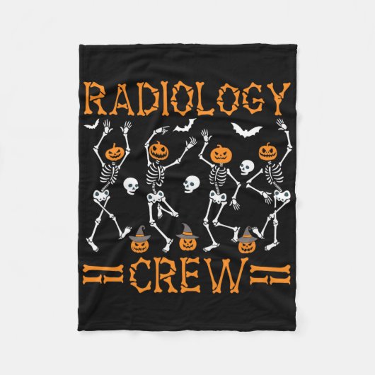 Radiology Crew Dancing Skeleton Pumpkin Funny Hall Fleecedecke (Vorderseite)