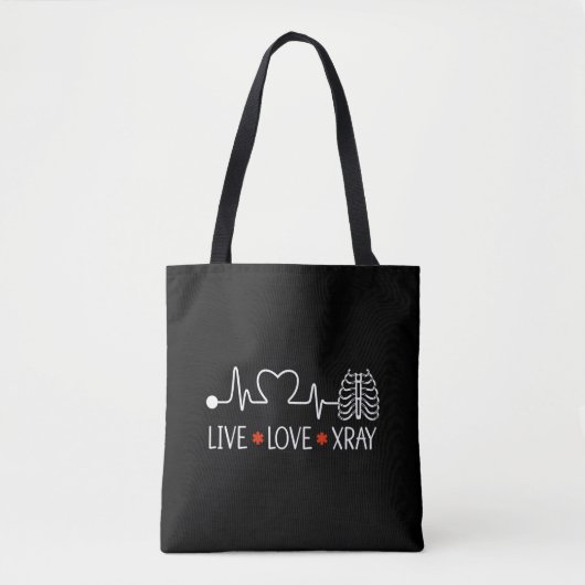 Radiology Live Liebe Xray Radiologe Techniker Tasche (Vorderseite)