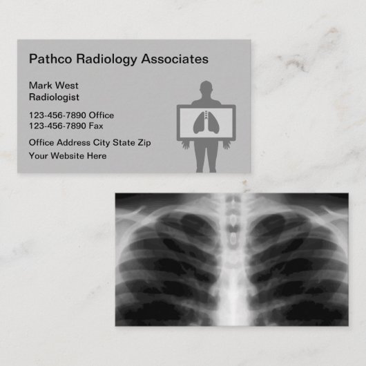 Radiology Medical Imaging Editable Business Cards Visitenkarte (Vorne/Hinten)