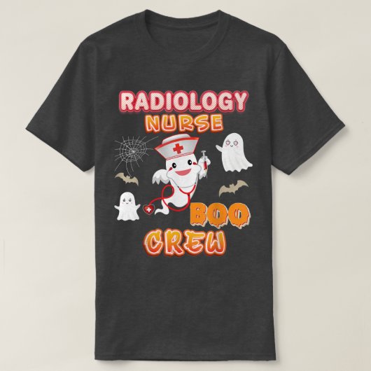 Radiology Nurse Boo Crew Halloween Ghost Witch Pum T-Shirt (Design vorne)