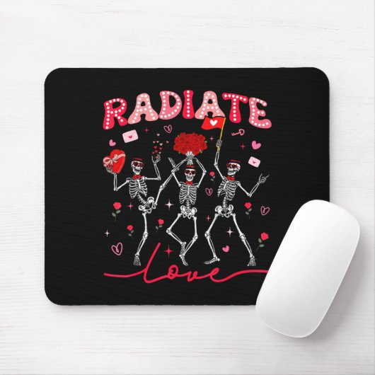 Radiology Radiate Rad Tech Valentine Skeleton Hear Mousepad (Mit Mouse)