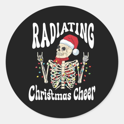 Radiology Radiating Christmas Cheer X-ray Rad Tech Runder Aufkleber (Vorderseite)