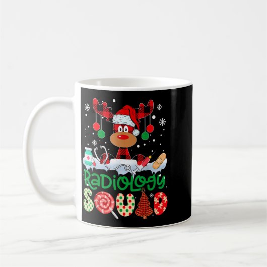 Radiology Squad Nurse Reindeer Buffalo Red Plaid C Kaffeetasse (Links)