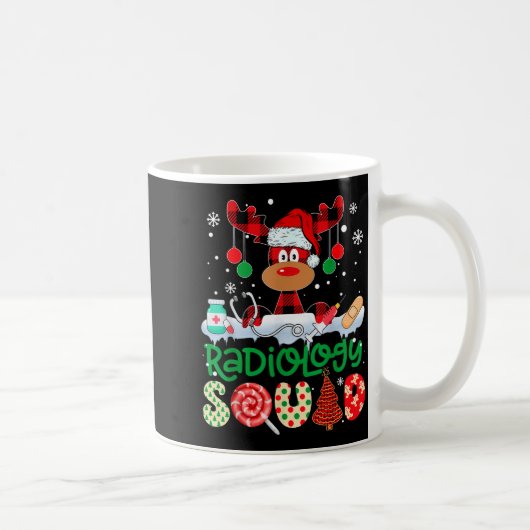 Radiology Squad Nurse Reindeer Buffalo Red Plaid C Kaffeetasse (Rechts)