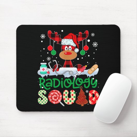 Radiology Squad Nurse Reindeer Buffalo Red Plaid C Mousepad (Mit Mouse)